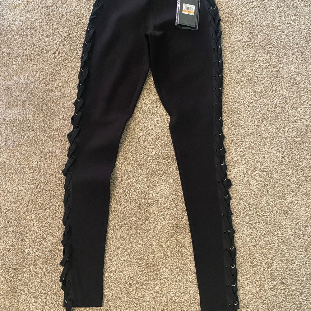 Black Lace-Up Leggings